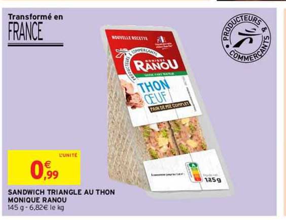 sandwich triangle au thon monique ranou