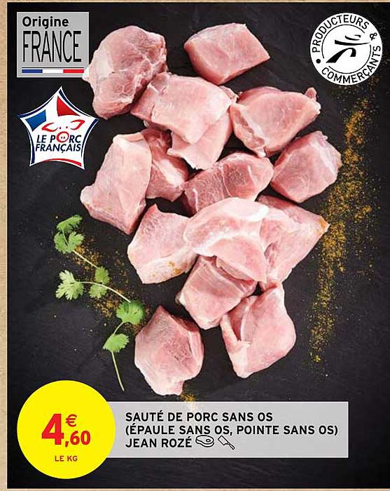sauté de porc sans os (épaule sans os, pointe sans os) jean rozé