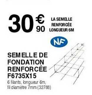 semelle de fondation renforcée f6735x15