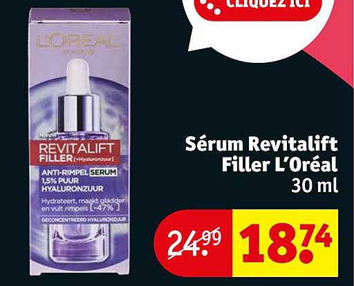 sérum revitalift filler l'oréal 30 ml