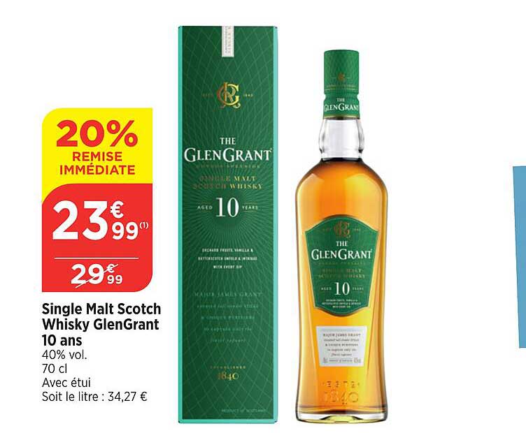 single malt scotch whisky glengrant 10 ans