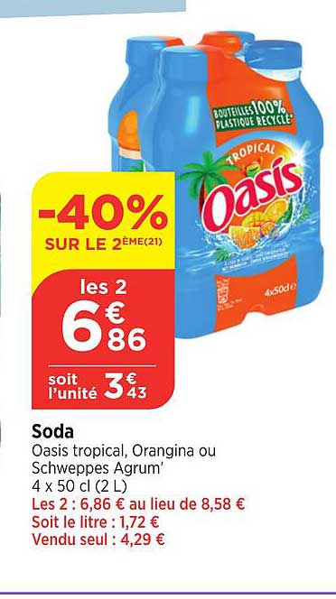 soda oasis tropical, orangina ou schweppes agrum