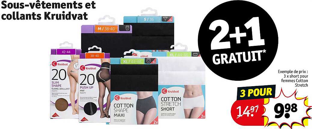 sous-vêtements et collants kruidvat
