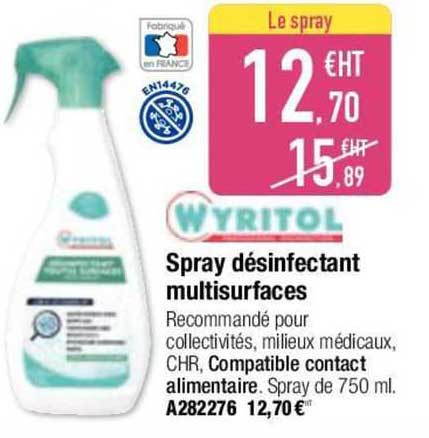 spray désinfectant multisurfaces wyritol