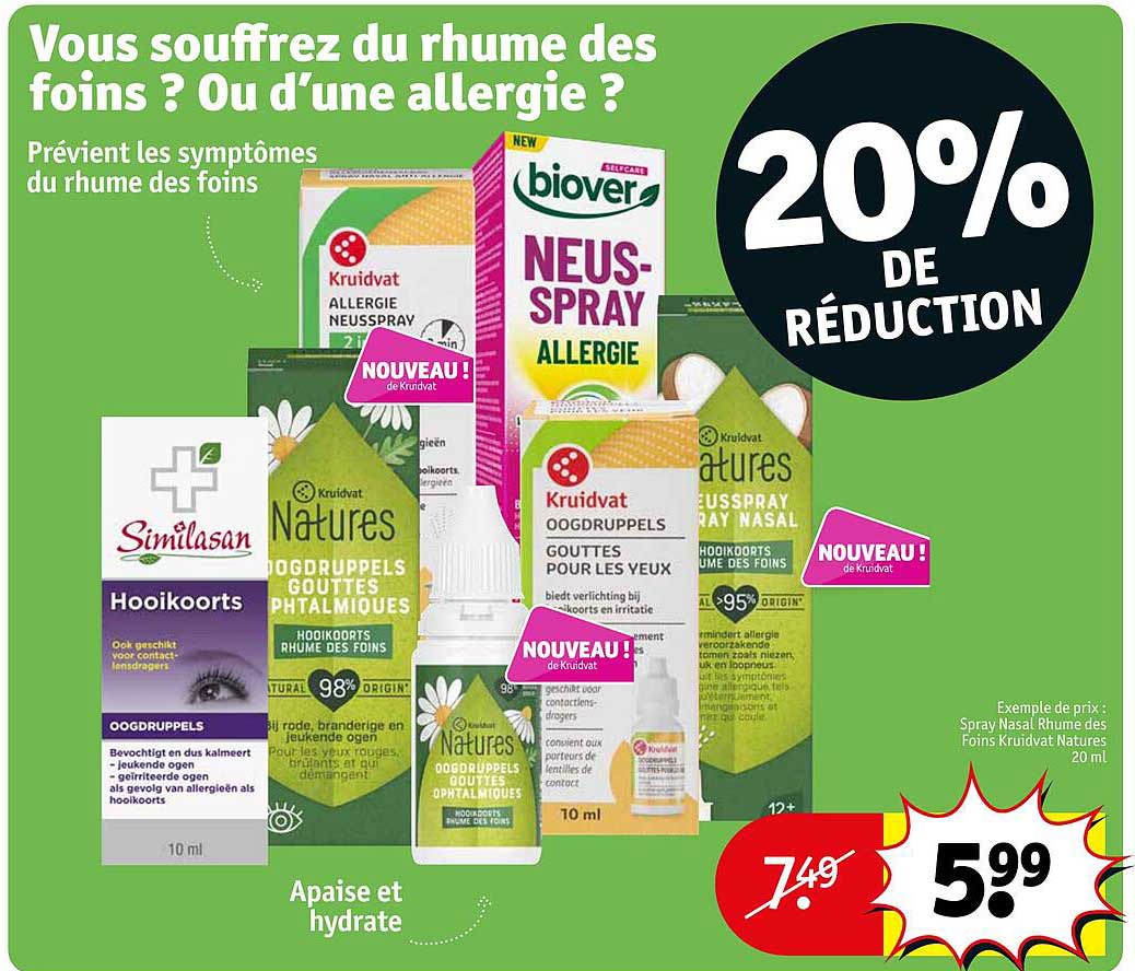 spray nasal rhume des foins kruidvat natures 20 ml
