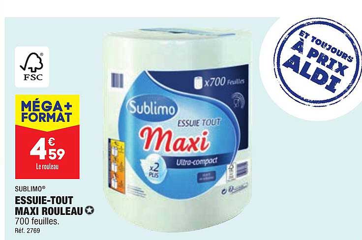 sublimo essuie-tout maxi rouleau