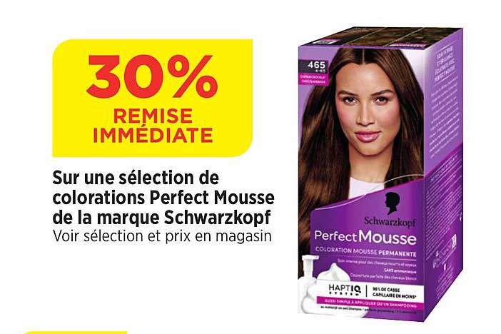 sur une sélection de colorations perfect mousse de la marque schwarzkopf
