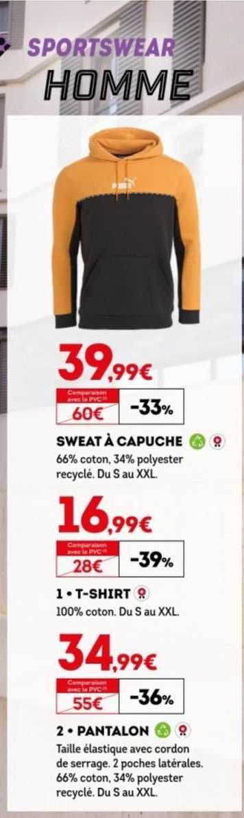 sweat à capuche, t-shirt, pantalon