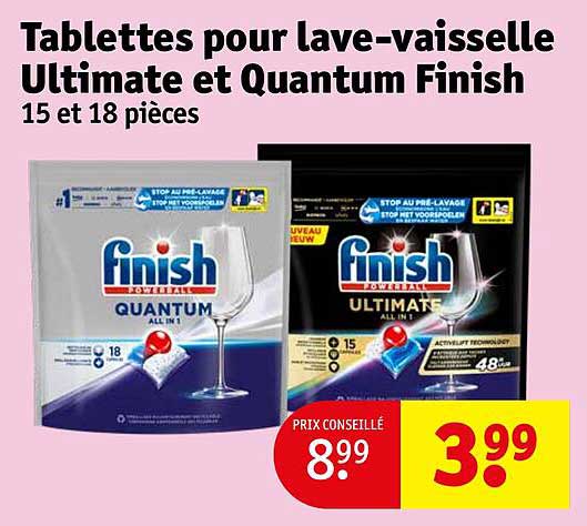 tablettes pour lave-vaisselle ultimate et quantum finish