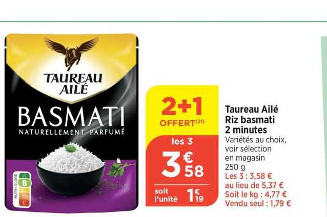 taureau ailé riz basmati 2 minutes