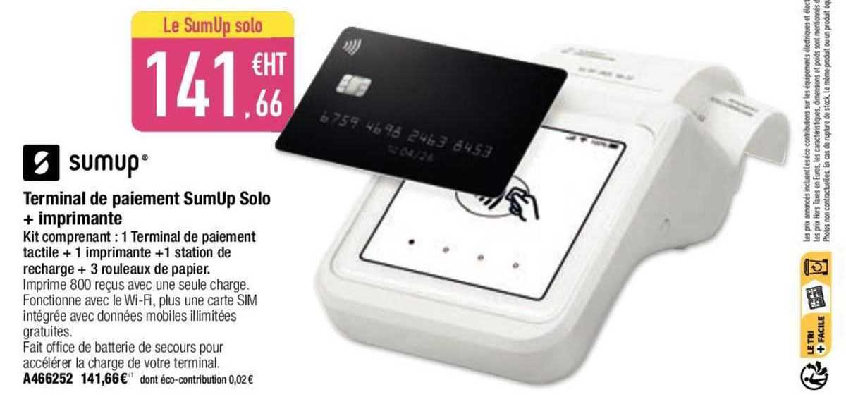 Terminal De Paiement SumUp Solo + Imprimante