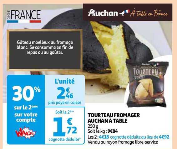 tourteau fromager aucha à table