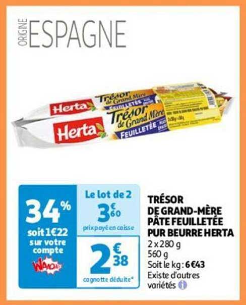 trésor de grand-mère pâte feuilletée pur beurre herta