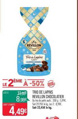 Trio De Lapins Revillon Chocolatier