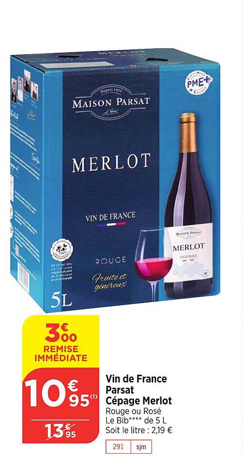 vin de france parsat cépage merlot
