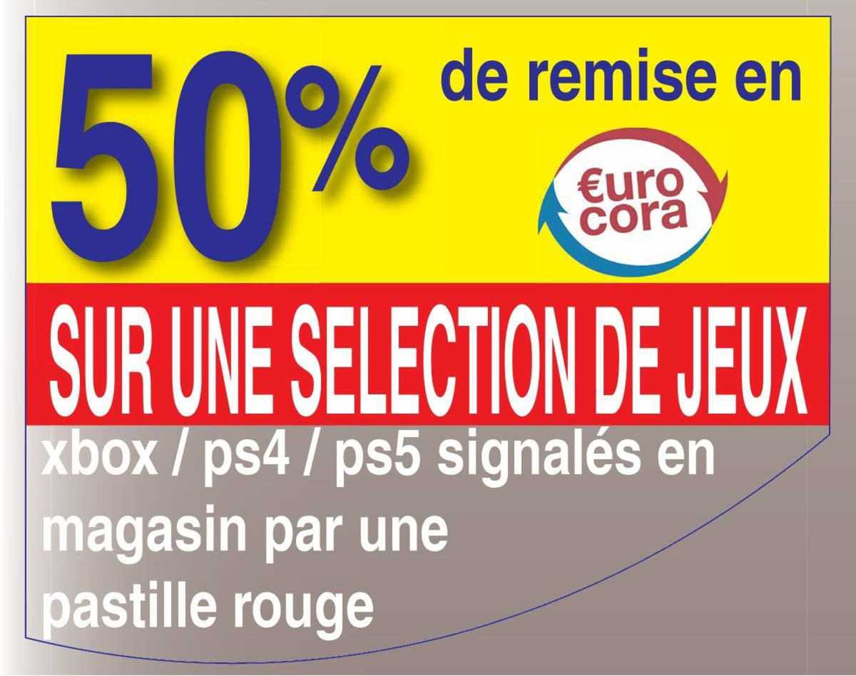 xbox / ps4 / ps5 signalés en magasin par une pastille rouge
