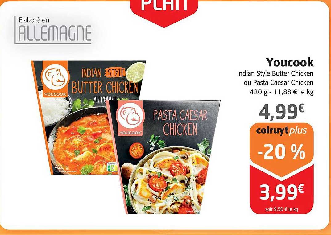 youcook indian style butter chicken ou pasta caesar chicken