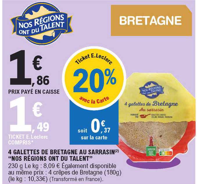 4 galettes de bretagne au sarrasin "nos régions ont du talent"