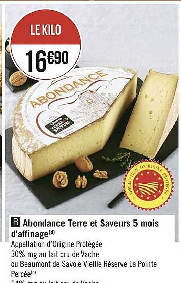 abondance terre et saveurs 5 mois d'affinage