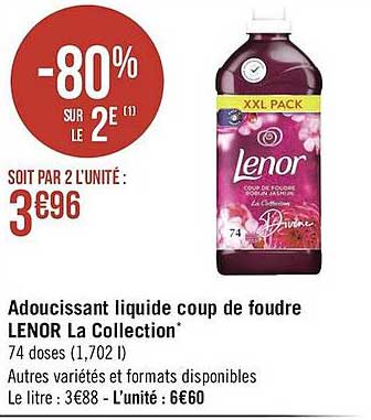 adoucissant liquide coup de foudre lenor la collection