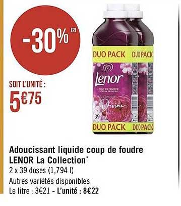 adoucissant liquide coup de foudre lenor la collection