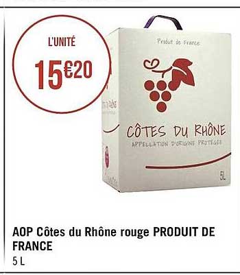 Aop Côtes Du Rhône Rouge Produit De France