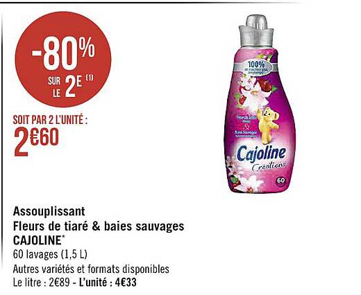 assouplissant fleurs de tiaré & baies sauvages cajoline