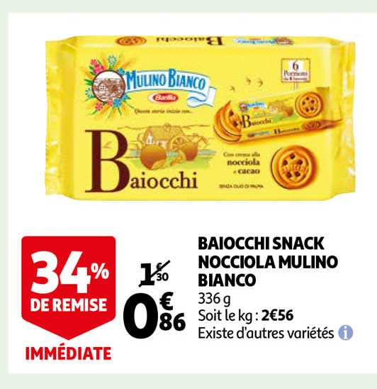 baiocchi snack nocciola mulino bianco