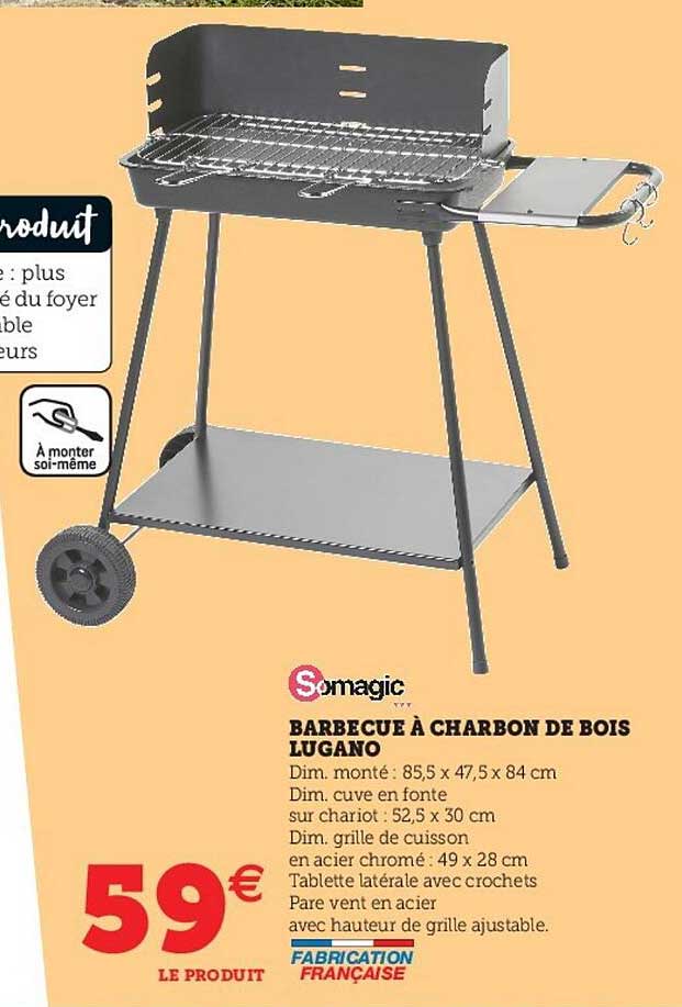 barbecue à charbon de bois lugano somagic