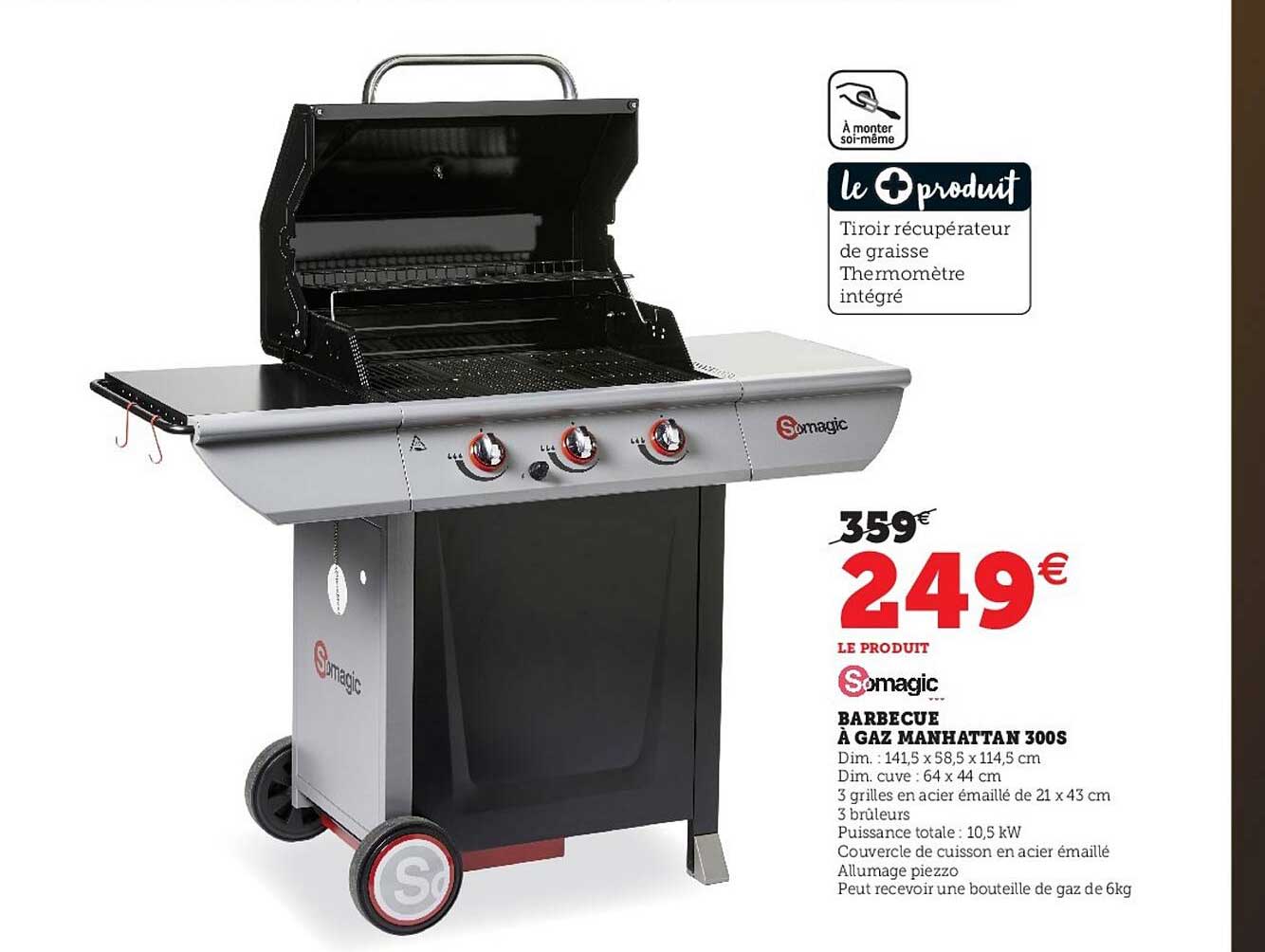 barbecue à gaz manhattan 300s somagic