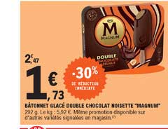 Bâtonnet Glacé Double Chocolat Noisette "magnum"