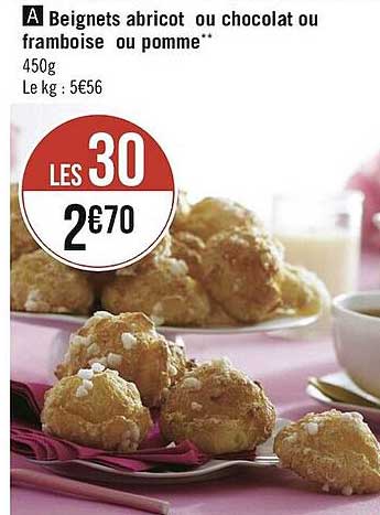 Beignets Abricot Ou Chocolat Ou Framboise Ou Pomme