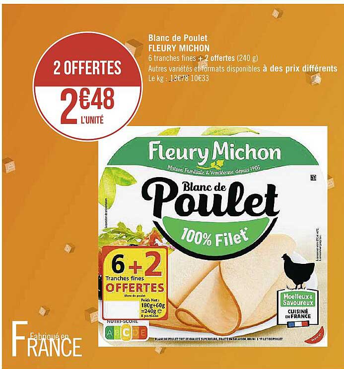 blanc de poulet fleury michon