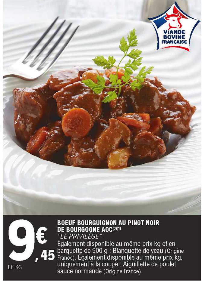 bœuf bourguignon au pinot noir de bourgogne aoc "le privilège"