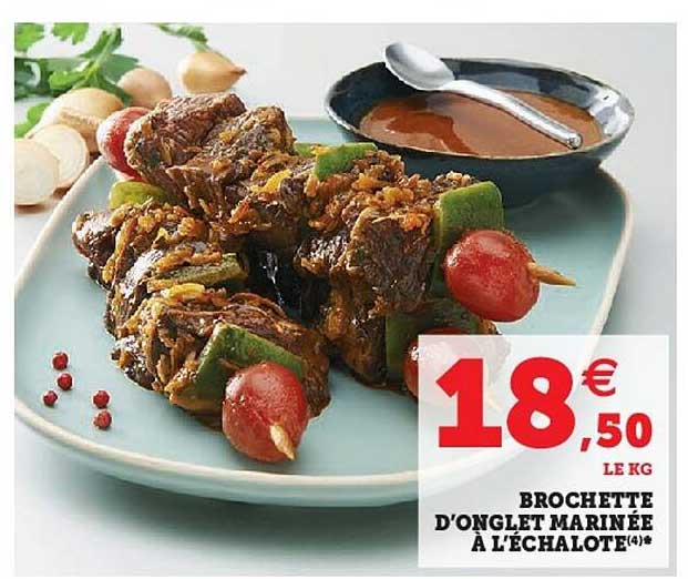brochette d'onglet marinée à l'échalote