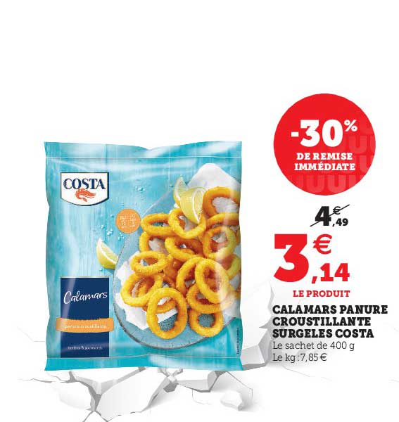 calamars panure croustillante surgelés costa