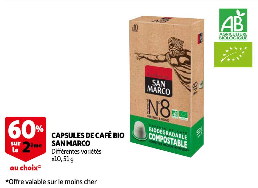 capsules de café bio san marco