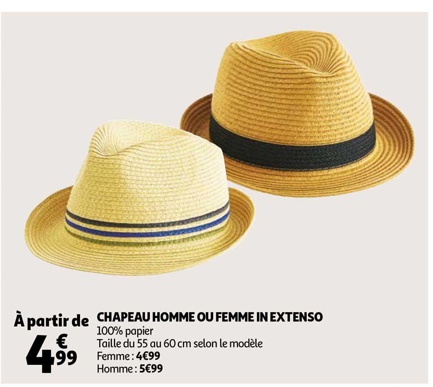 chapeau homme ou femme in extenso