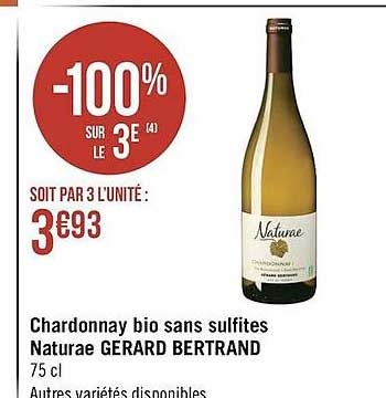 chardonnay bio sans sulfites naturae gerard bertrand