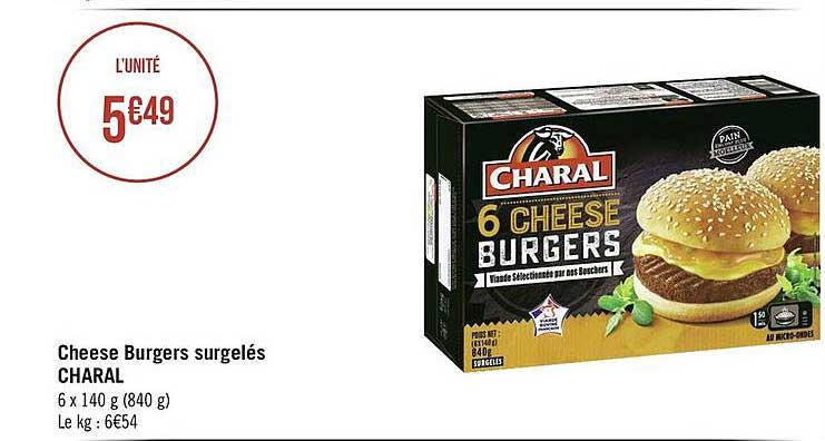Cheese Burgers Surgelés Charal