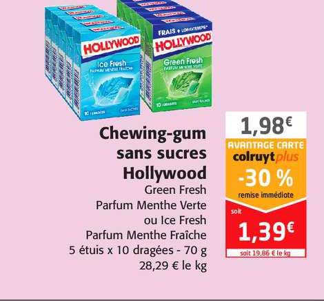 chewing-gum sans sucres hollywood
