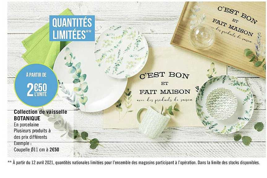 collection de vaisselle botanique