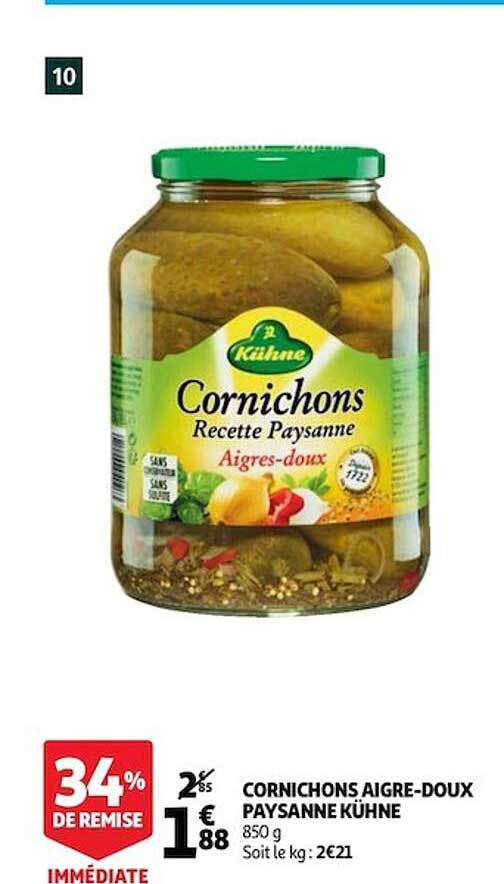Cornichons Aigre-doux Paysanne Kühne
