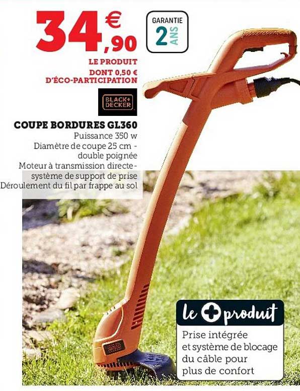 coupe bordures gl360 black+decker