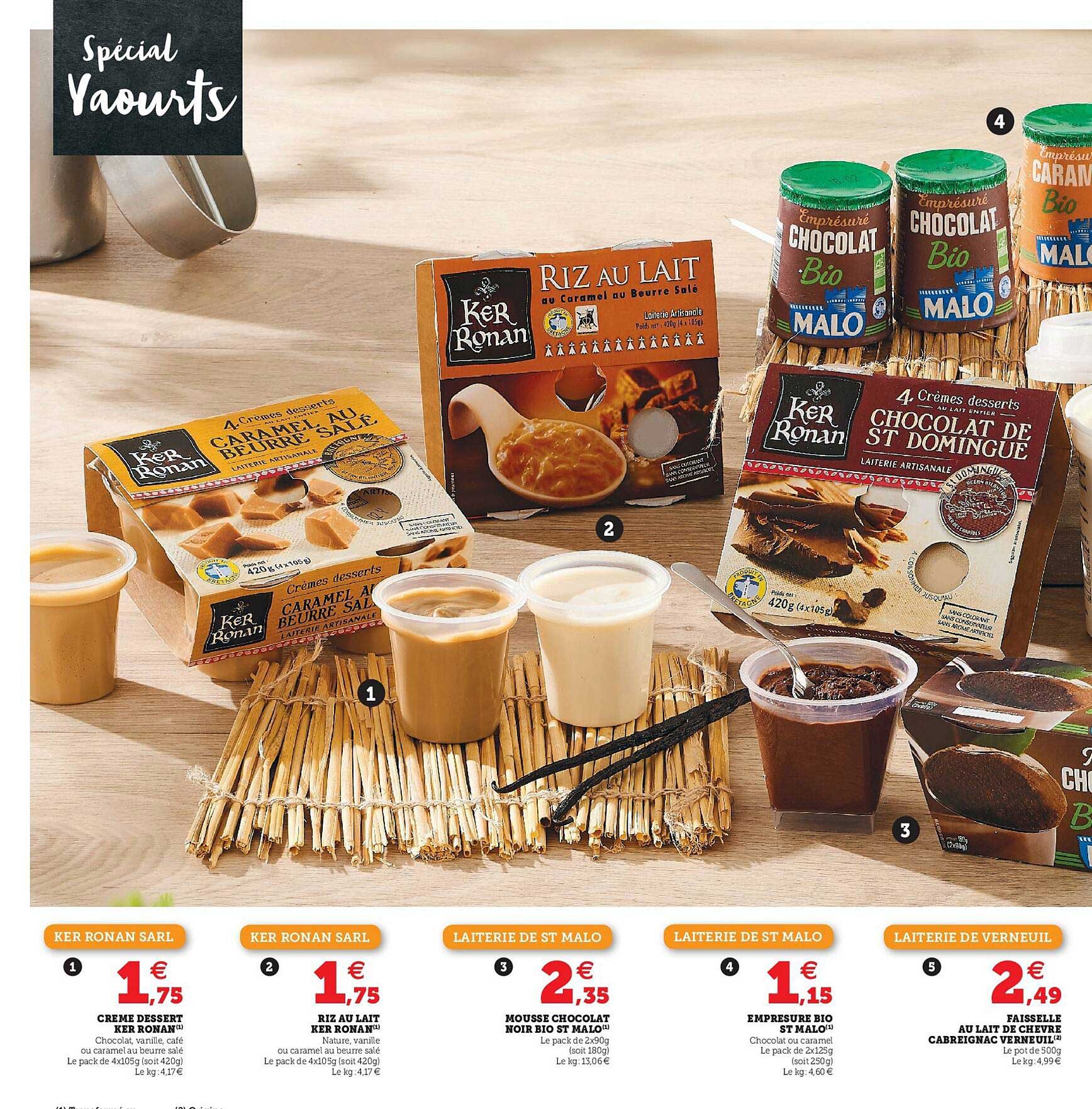 crème dessert ker ronan, riz au lait ker ronan, mousse chocolat noir bio saint malo, empresure bio st malo, faisselle au lait de chèvre cabreignac verneuil