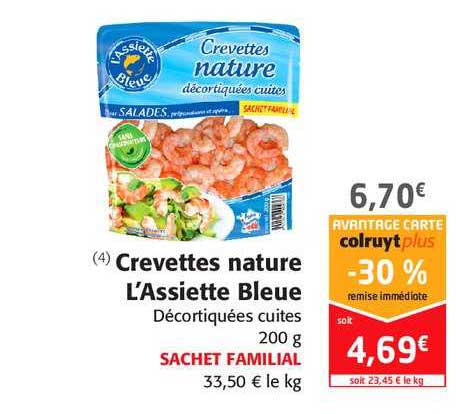 crevettes nature l'assiette bleue