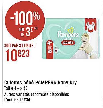Culottes Bébé Pampers Baby Dry