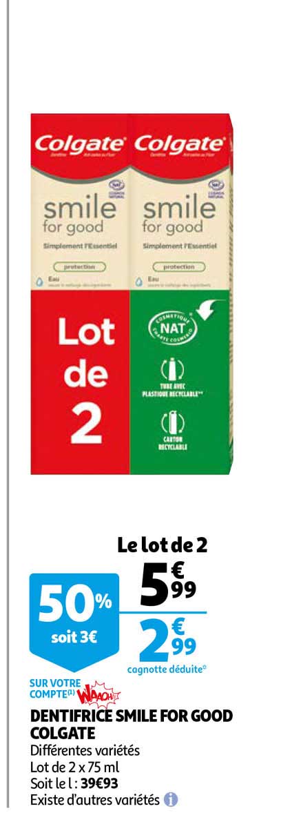 dentifrice smile for good colgate