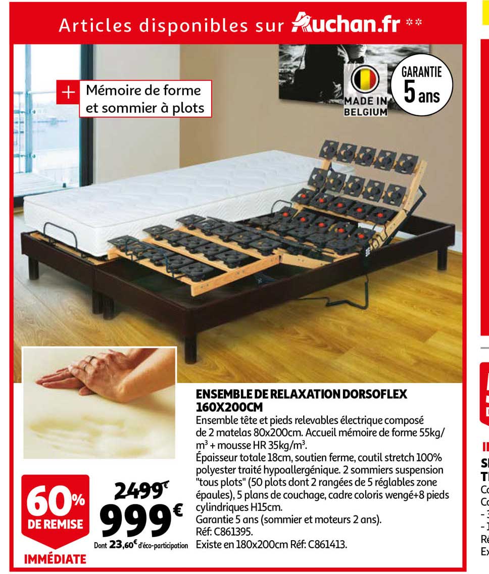 ensemble de relaxation dorsoflex 160 x 200cm