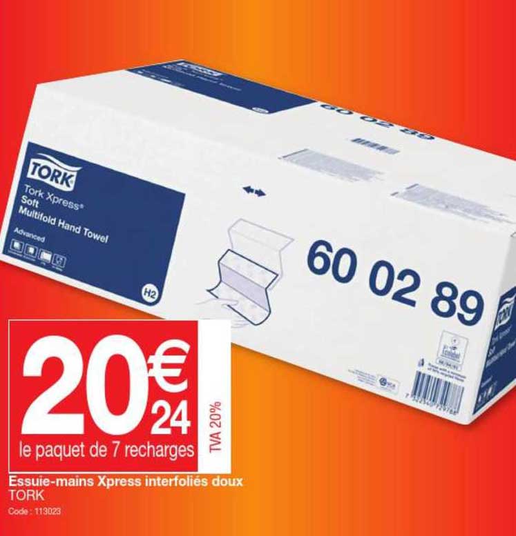 essuie-mains xpress interfoliés doux tork